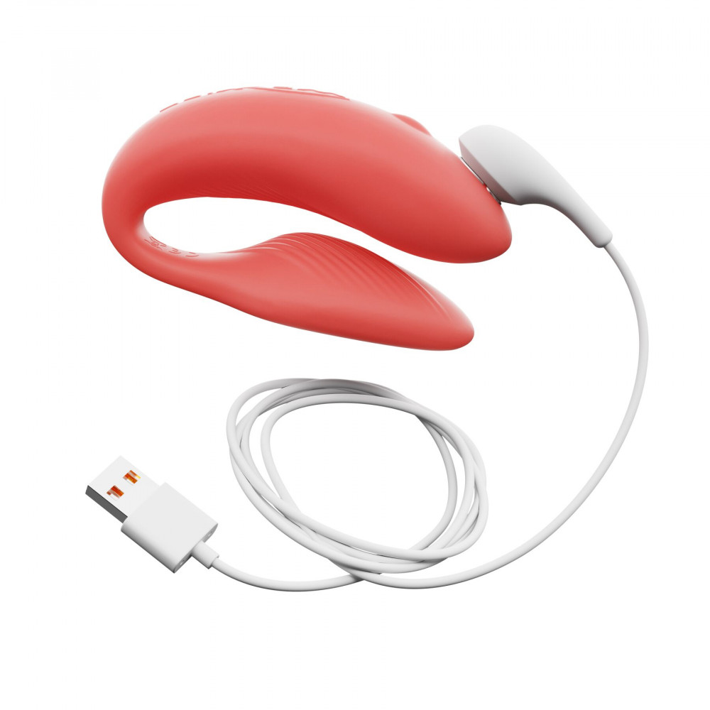 Вибраторы для пар - Смарт-вибратор для пар We-Vibe Chorus Crave Coral, сенсорное управление вибрациями сжатием пульта 6
