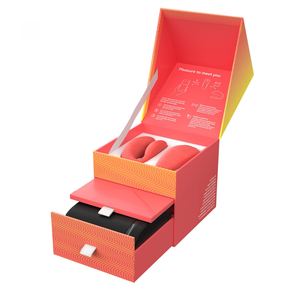 Вибраторы для пар - Смарт-вибратор для пар We-Vibe Chorus Crave Coral, сенсорное управление вибрациями сжатием пульта 3