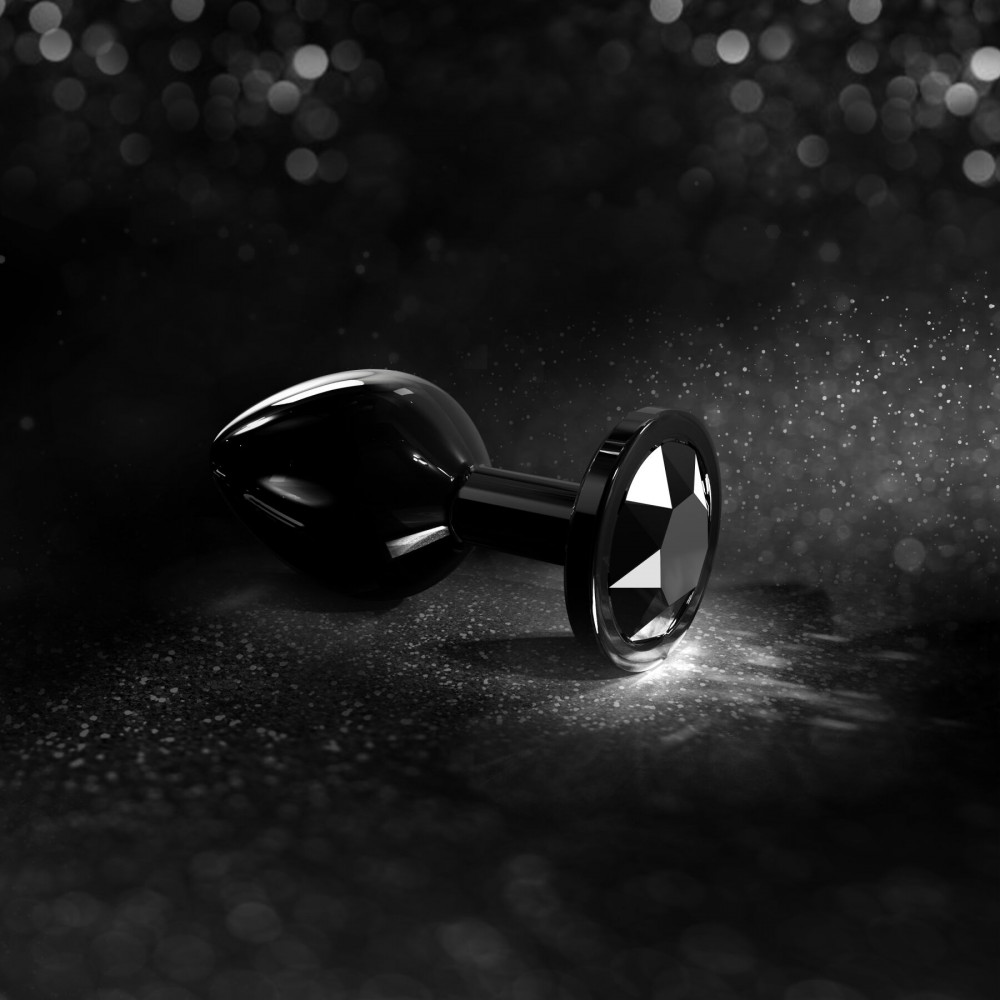 Анальная пробка - Металлическая анальная пробка с кристаллом Dorcel Diamond Plug Black S 1