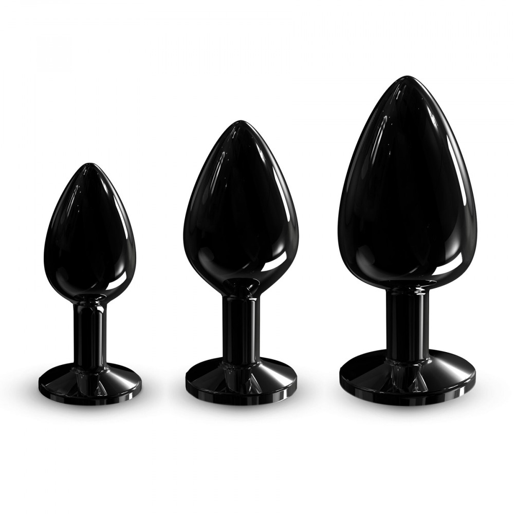 Анальная пробка - Металлическая анальная пробка с кристаллом Dorcel Diamond Plug Black S 3