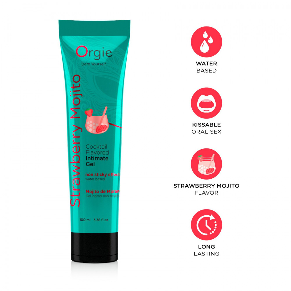 Оральные смазки - Лубрикант на водной основе Orgie - Lube Tube Strawberry Mojito (100 мл) 2