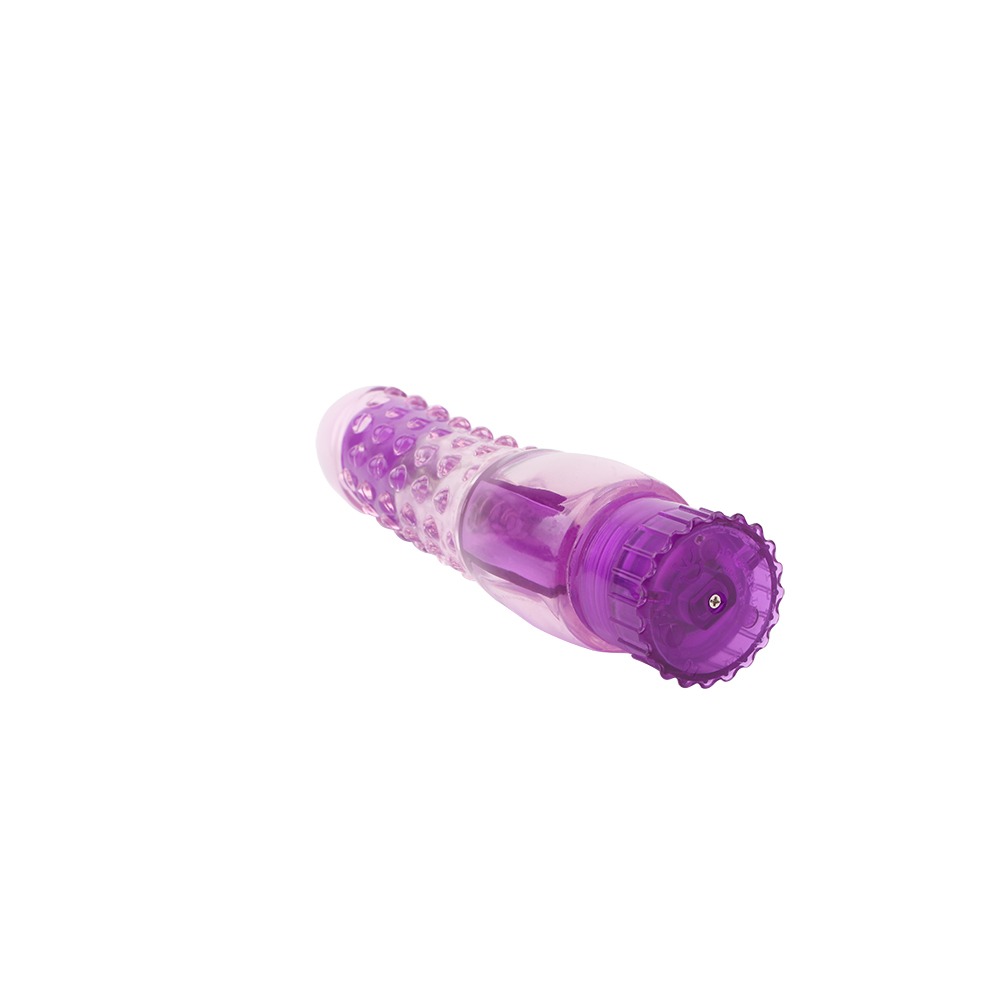 Секс игрушки - Вибратор прозрачный с рельефом Chisa Crystal Jellie Pleaser на батарейках, фиолетовый 5