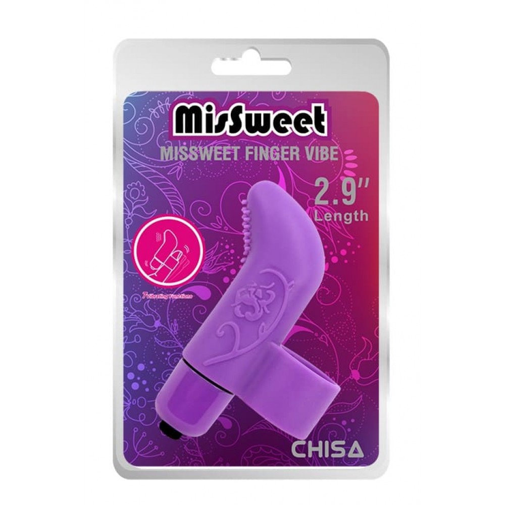 Секс игрушки - Вибратор для клитора на палец Chisa Mis Sweet Finger Vibe с рельефом, фиолетовый 3