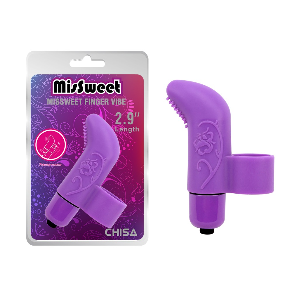 Секс игрушки - Вибратор для клитора на палец Chisa Mis Sweet Finger Vibe с рельефом, фиолетовый