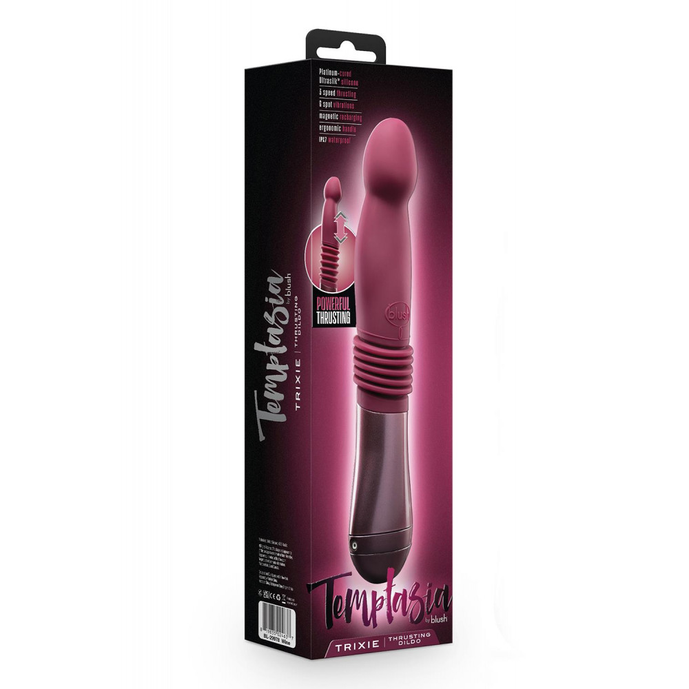 Вибратор - ВибраторTEMPTASIA TRIXIE THRUSTING DILDO WINE 3