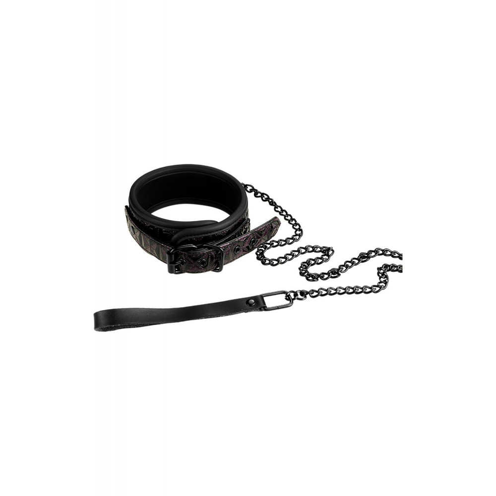 БДСМ игрушки - Ошейник с поводком BLAZE COLLAR AND LEASH PURPLE