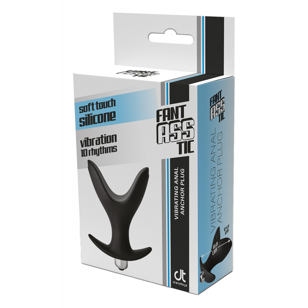 Секс игрушки - Анальная пробка с вибрацией FANTASSTIC VIBRATING ANAL ANCHOR PLUG BLACK 6