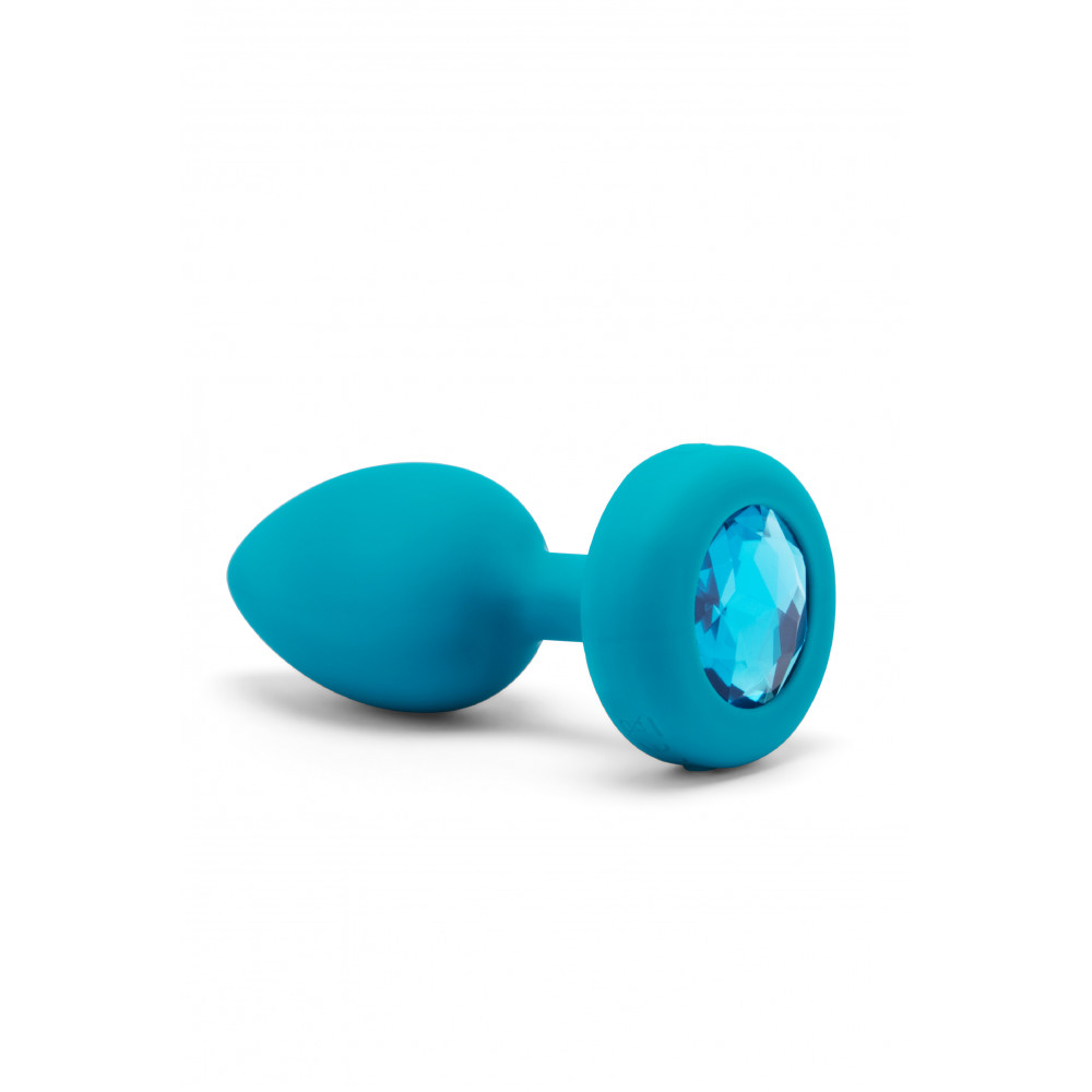 Секс игрушки - Анальная пробка с вибрацией и камнем B-Vibe - Vibrating Jewel Plug S/M, синяя 9