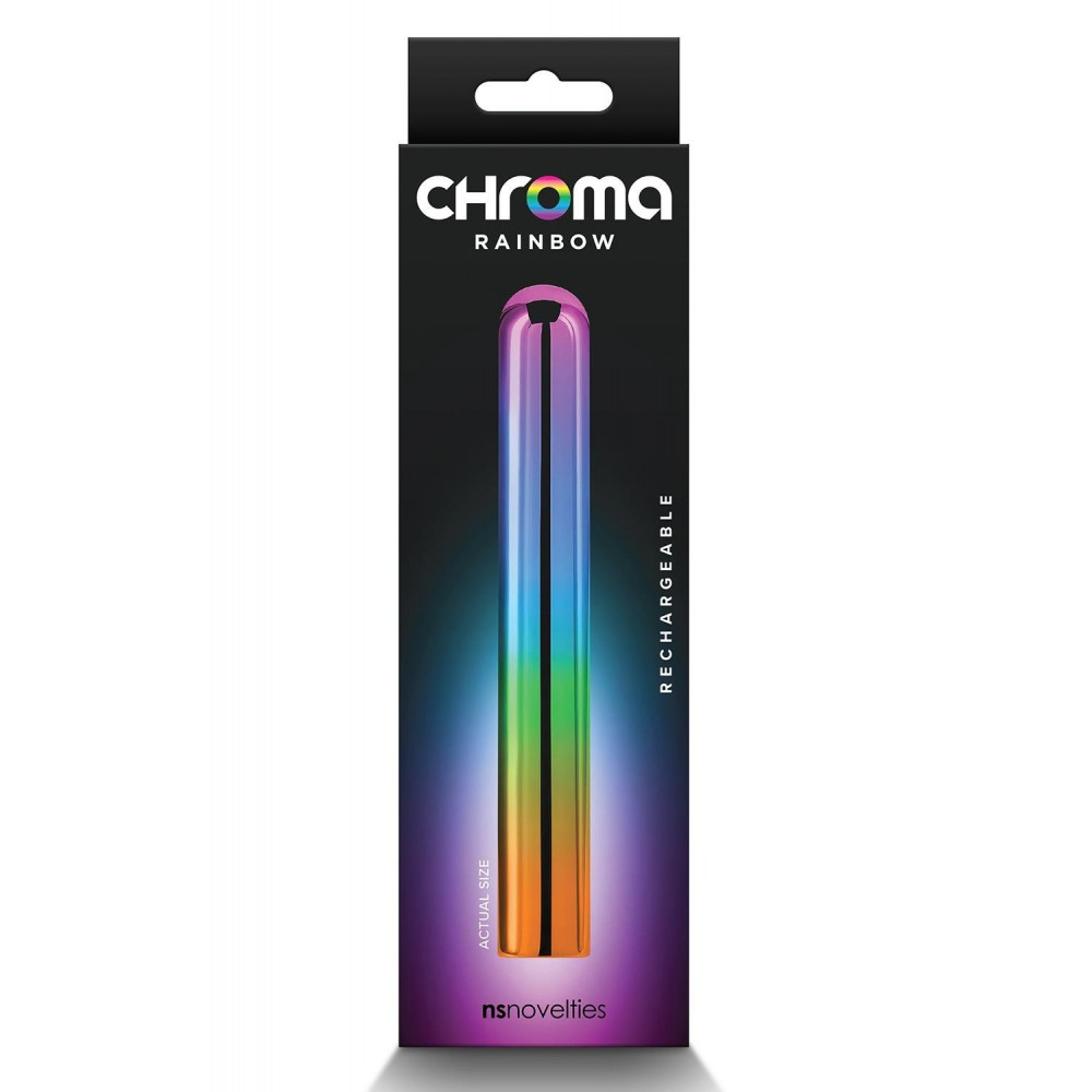 Секс игрушки - Элегантный хромированный вибратор NS Novelties Chroma Rainbow радужный, Large 2