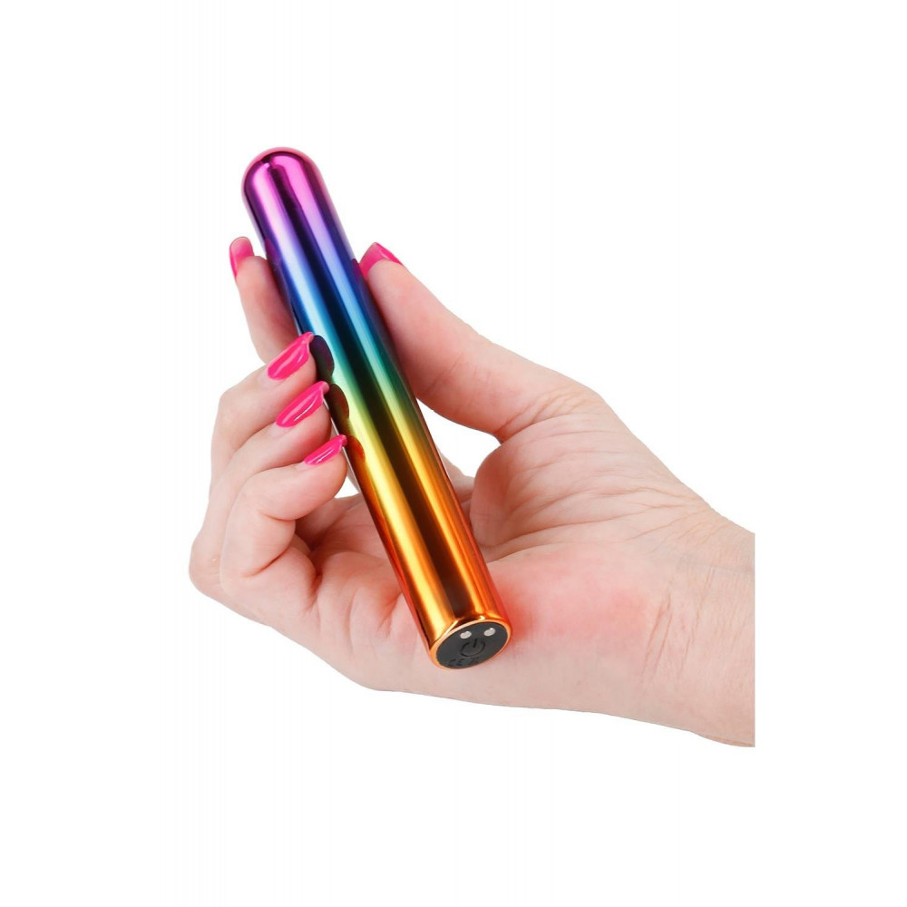 Секс игрушки - Элегантный хромированный вибратор NS Novelties Chroma Rainbow радужный, Large 1