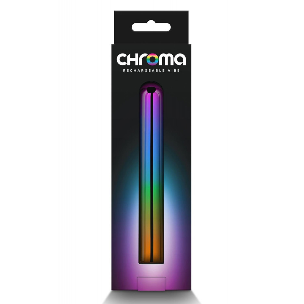 Секс игрушки - Элегантный хромированный вибратор NS Novelties Chroma Rainbow радужный, Large 3