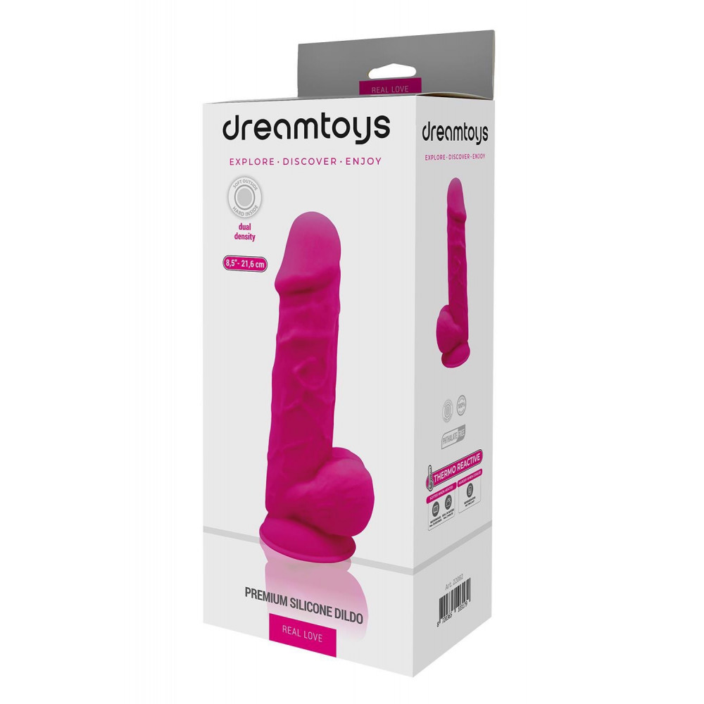 Секс игрушки - Фаллоимитатор реалистичный Dreamtoys Real Love на присоске с мошонкой, розовый 3