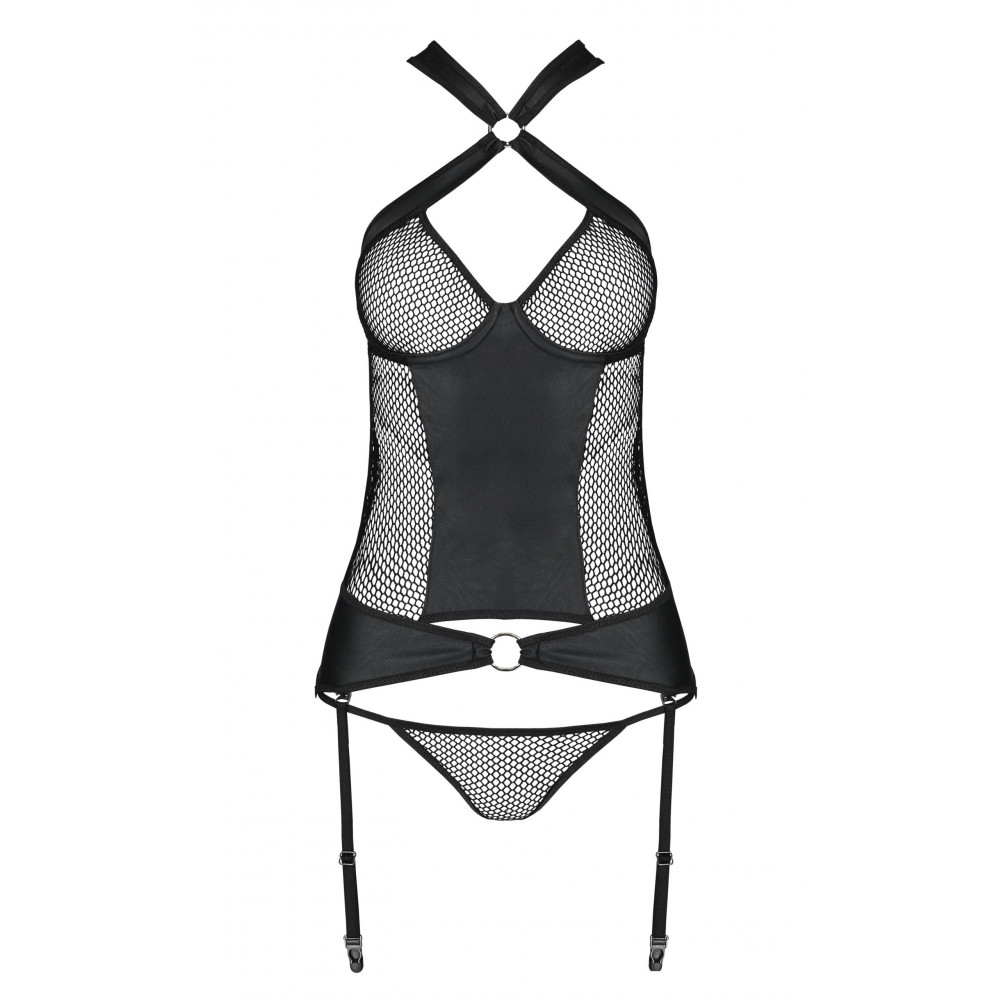 Эротическое белье - Комплект нижнего белья в сетку Amanda Corset black S/M-Passion 2