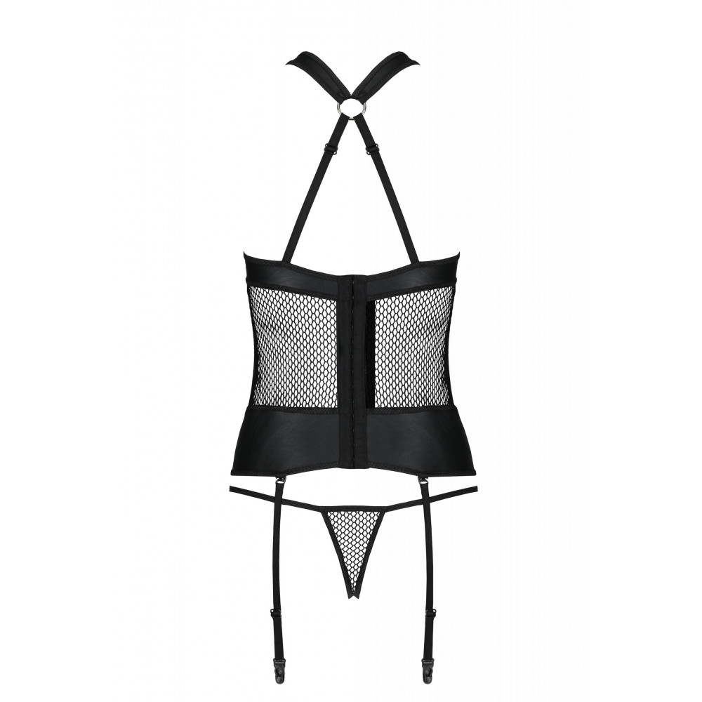 Эротическое белье - Комплект нижнего белья в сетку Amanda Corset black S/M-Passion 3