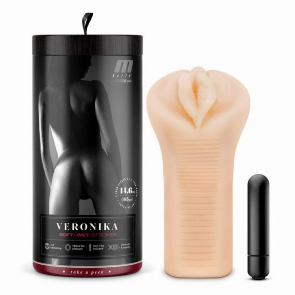 Секс игрушки - Мастурбатор с вибропулей M For Men Veronika реалистичный, 7.6 см х 16.5 см