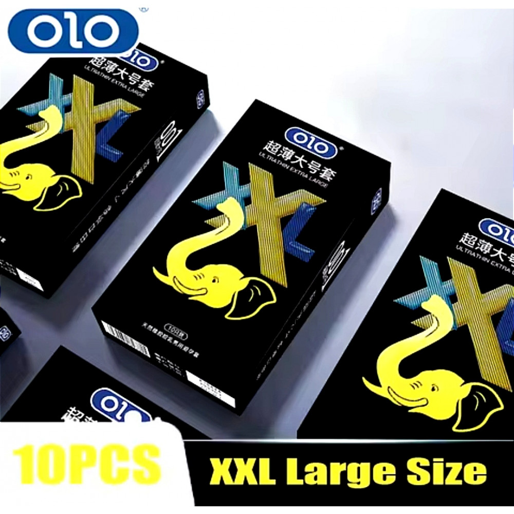 Лубриканты - Презервативы ультра тонкие OLO с гиалуроновой кислотой XXL (цена за 10 шт. в упаковке) 1