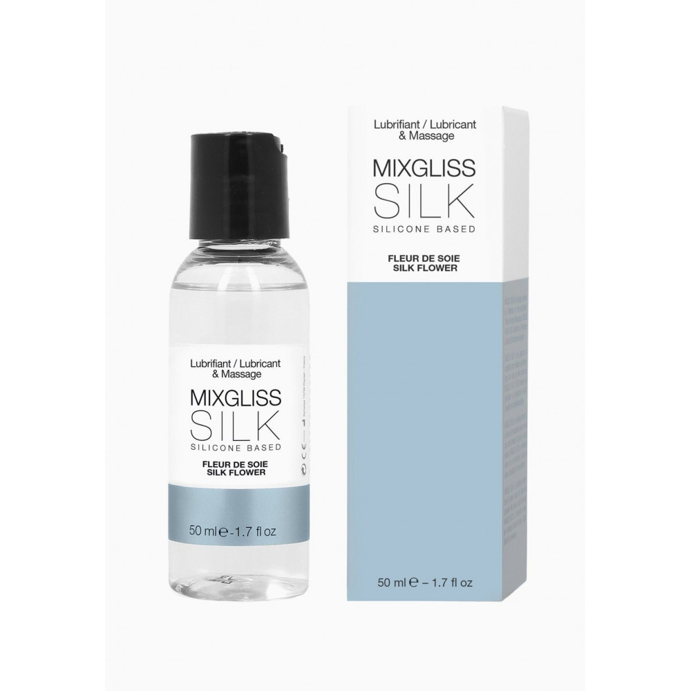 Смазки на силиконовой основе - Лубрикант на силиконовой основе MixGliss SILK - FLEUR DE SOIE (50 мл) с цветочным ароматом