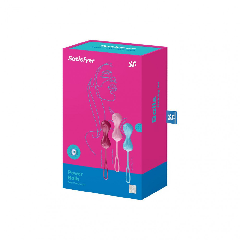 Вагинальные шарики - Вагинальные шарики Satisfyer Power Balls (3 пары), диаметр 3,4см, масса 60-76-92г, с шариком внутри 1