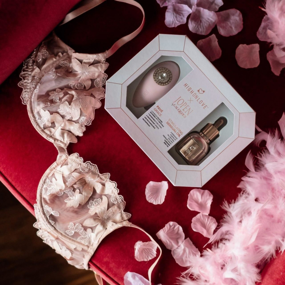 Подарочные наборы - Подарочный набор HighOnLove & JOPEN: Objects of Desire (капли для клитора и вибратор с кристаллами) 3