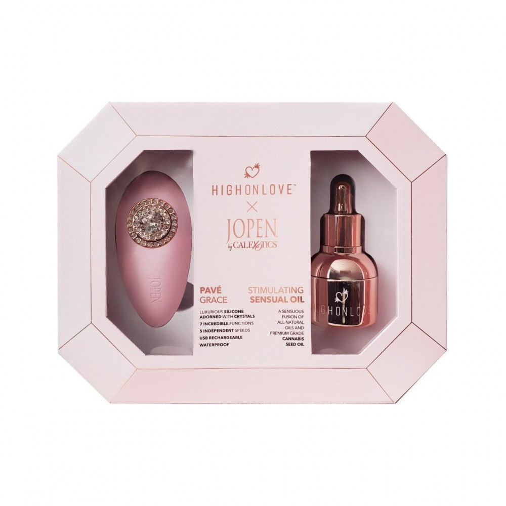 Подарочные наборы - Подарочный набор HighOnLove & JOPEN: Objects of Desire (капли для клитора и вибратор с кристаллами)