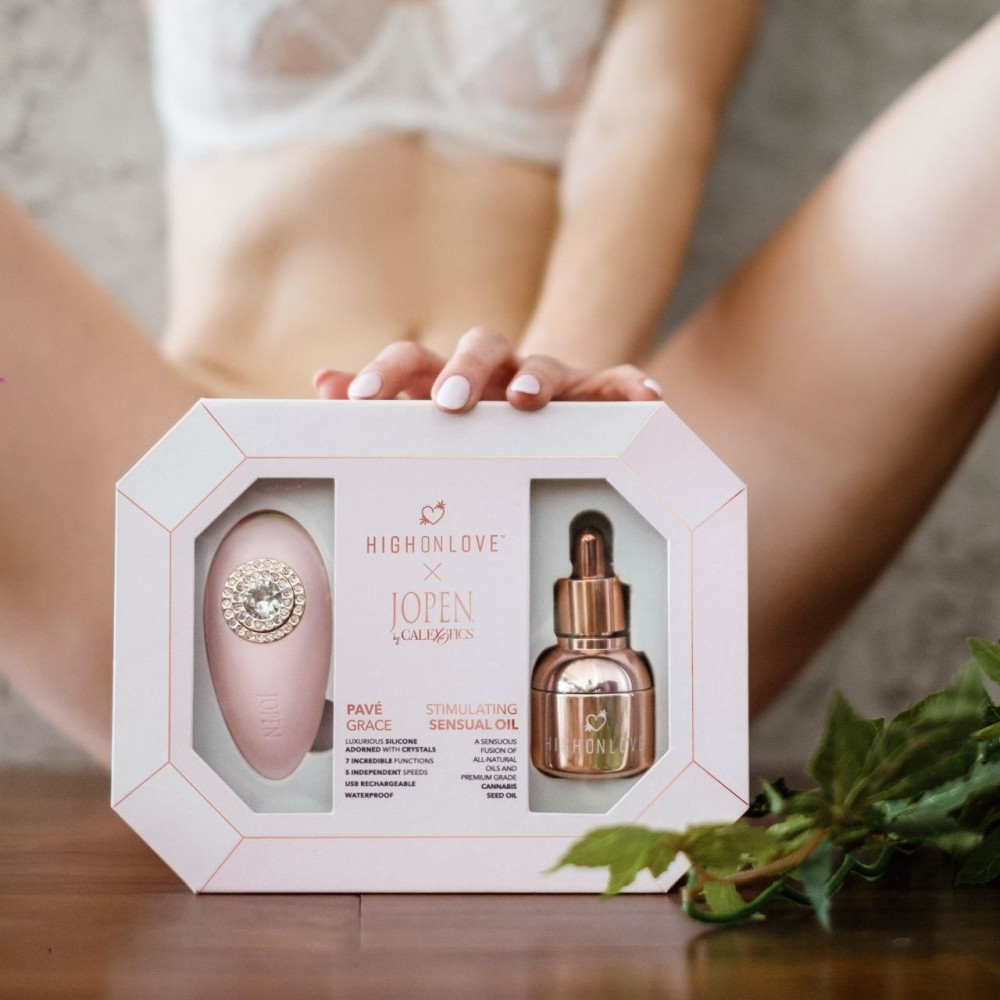 Подарочные наборы - Подарочный набор HighOnLove & JOPEN: Objects of Desire (капли для клитора и вибратор с кристаллами) 4