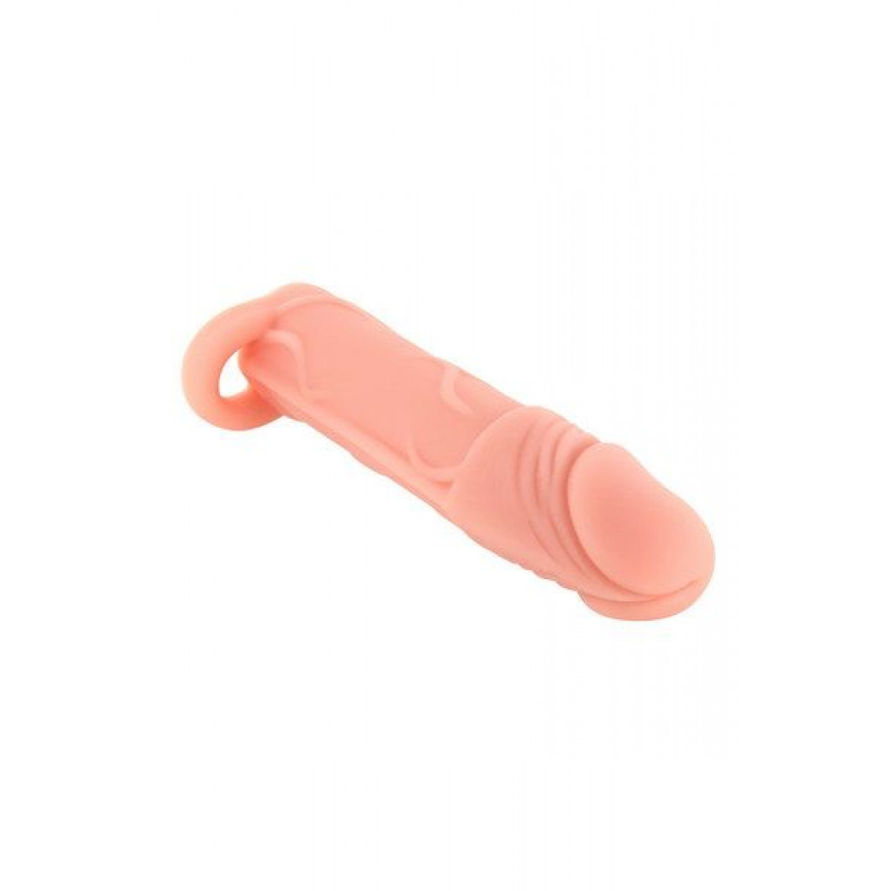 Насадки на член - Насадка на член Real Body - Real Extender HUGY с открытой головкой и кольцом для мошонки 2