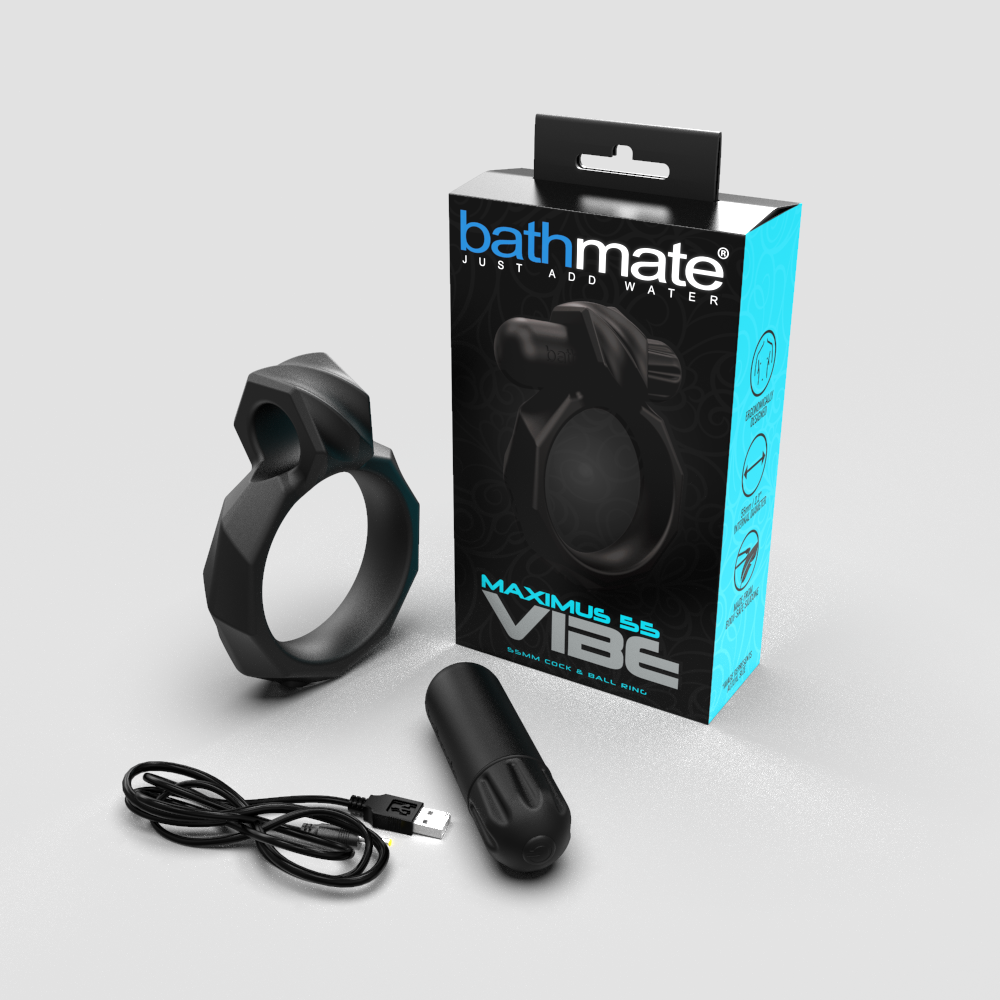 Эрекционные кольца с вибрацией - Эрекционное кольцо с вибропулей Bathmate Maximus VIBE 55mm, перезаряжаемое 4
