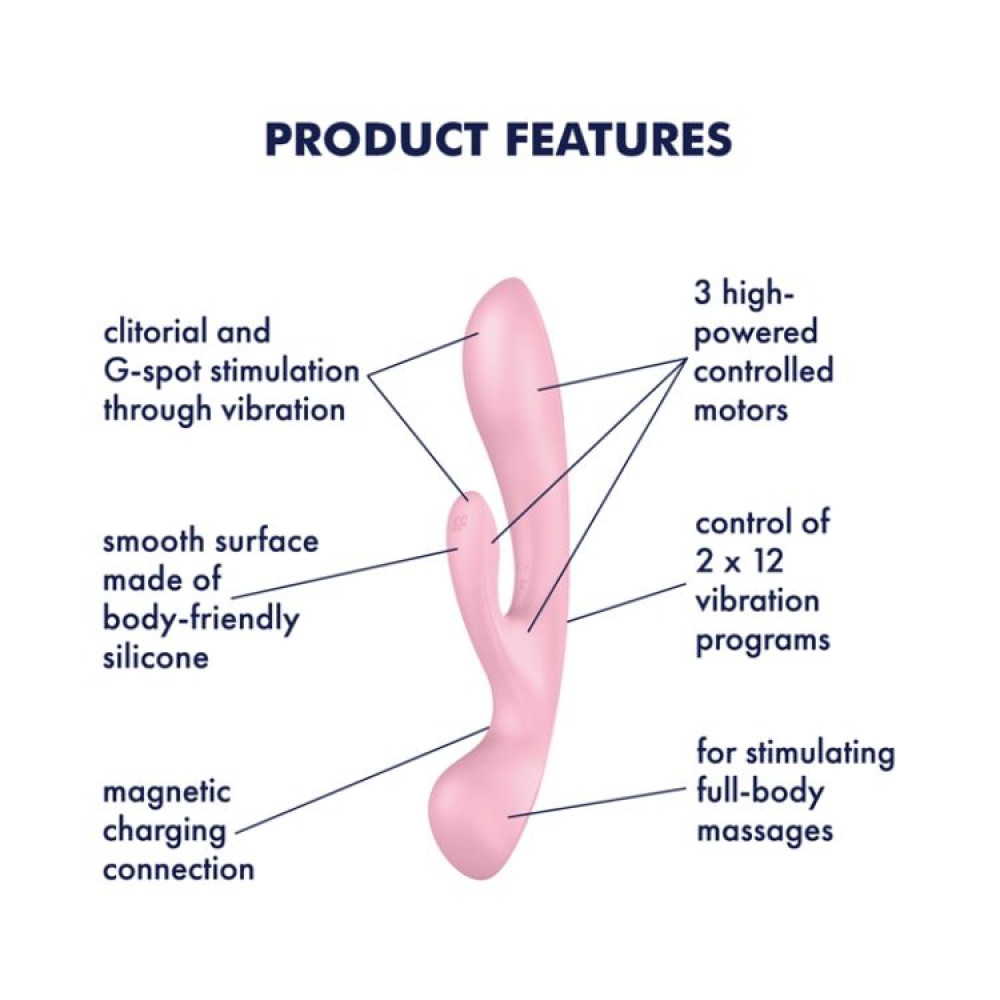 Вибратор-кролик - Вибратор-кролик Satisfyer Triple Oh Pink 2
