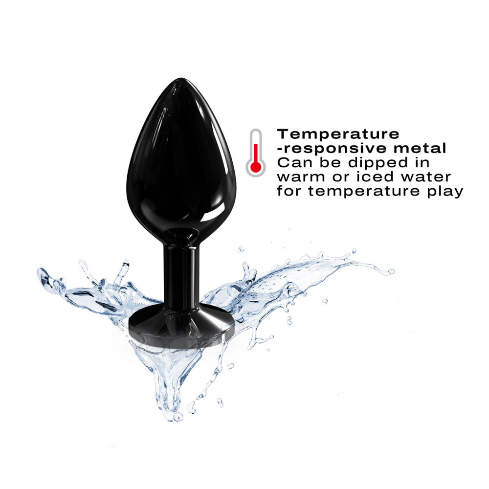 Анальная пробка - Металлическая анальная пробка с кристаллом Dorcel Diamond Plug Black M 5