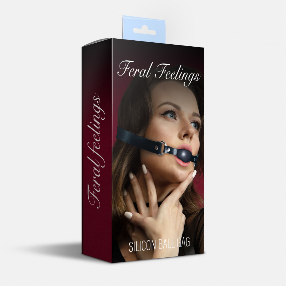 Кляп - Кляп силиконовый Feral Feelings Silicon Ball Gag Black/Black, черный ремень, черный шарик 1