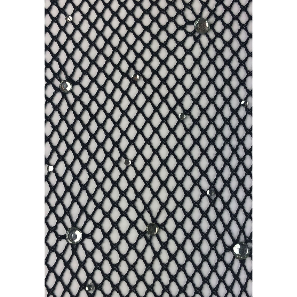 Чулки - Колготки Leg Avenue Rhinestone micro net tights One size Black, мелкая сетка, стразы 2