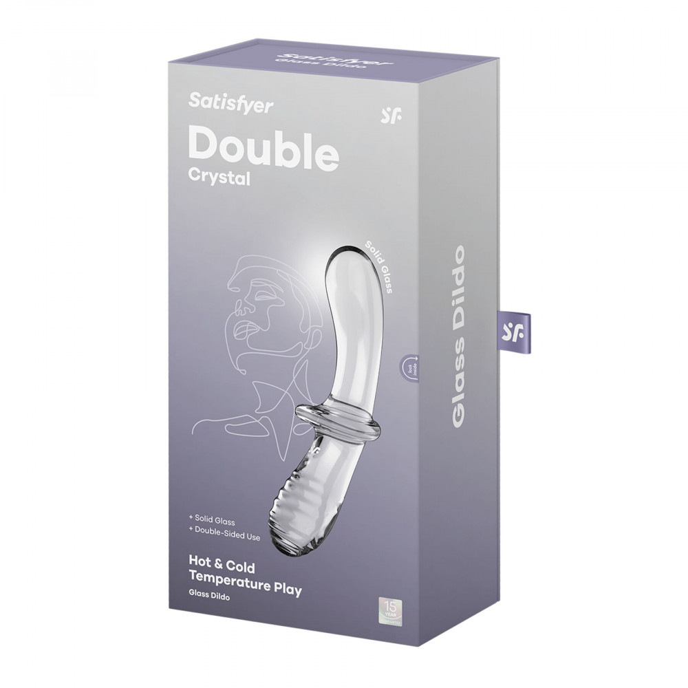 Дилдо - Стеклянный дилдо Satisfyer Double Crystal (Transparent) 1