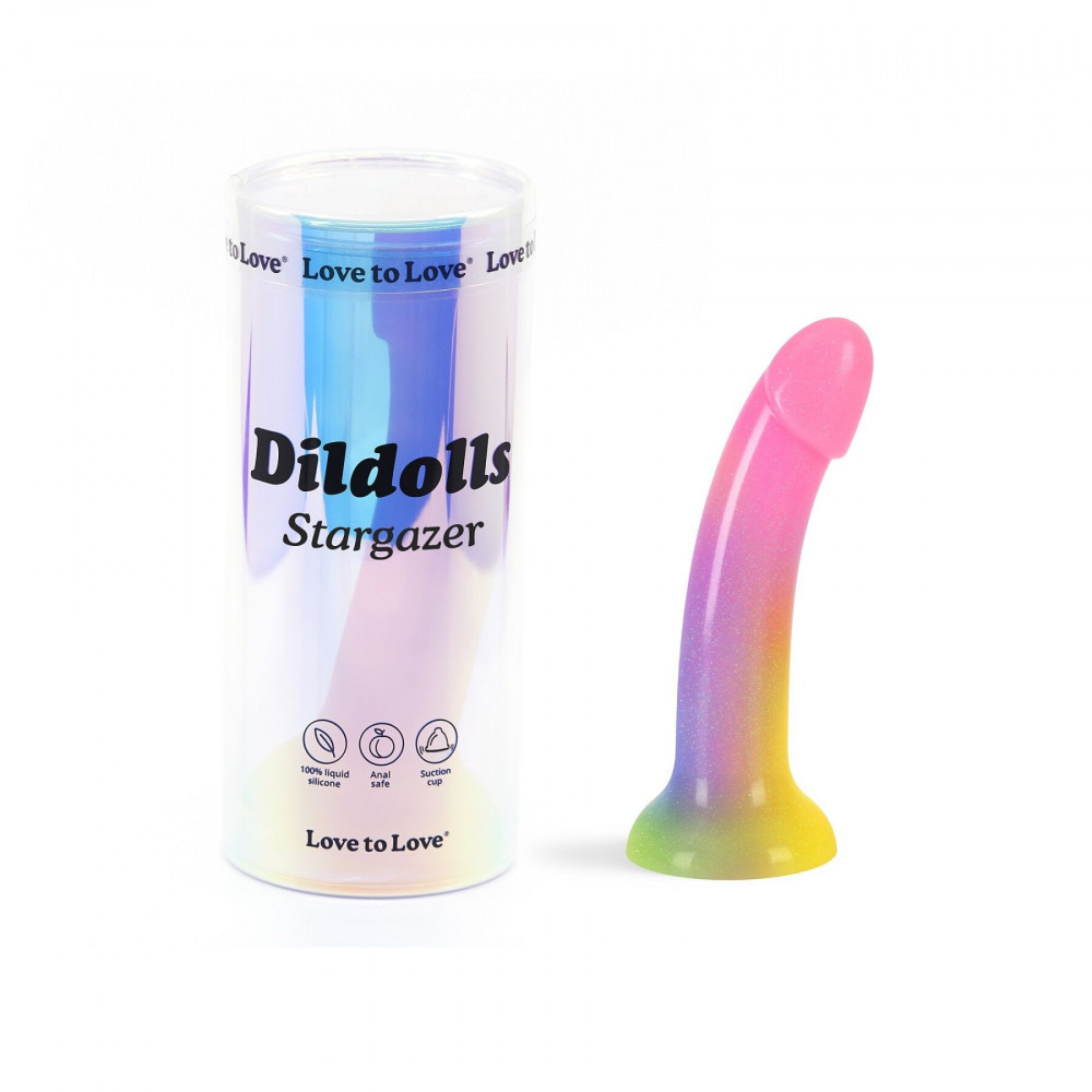 Дилдо - Дилдо с градиентом и блестками Love To Love Dildolls — Stargazer, ультрамягкий 4