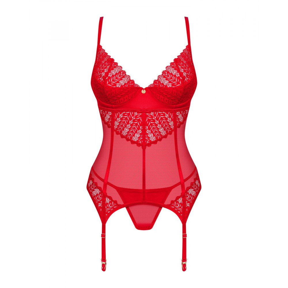 Эротические корсеты - Корсет Obsessive Ingridia corset & thong M/L 5