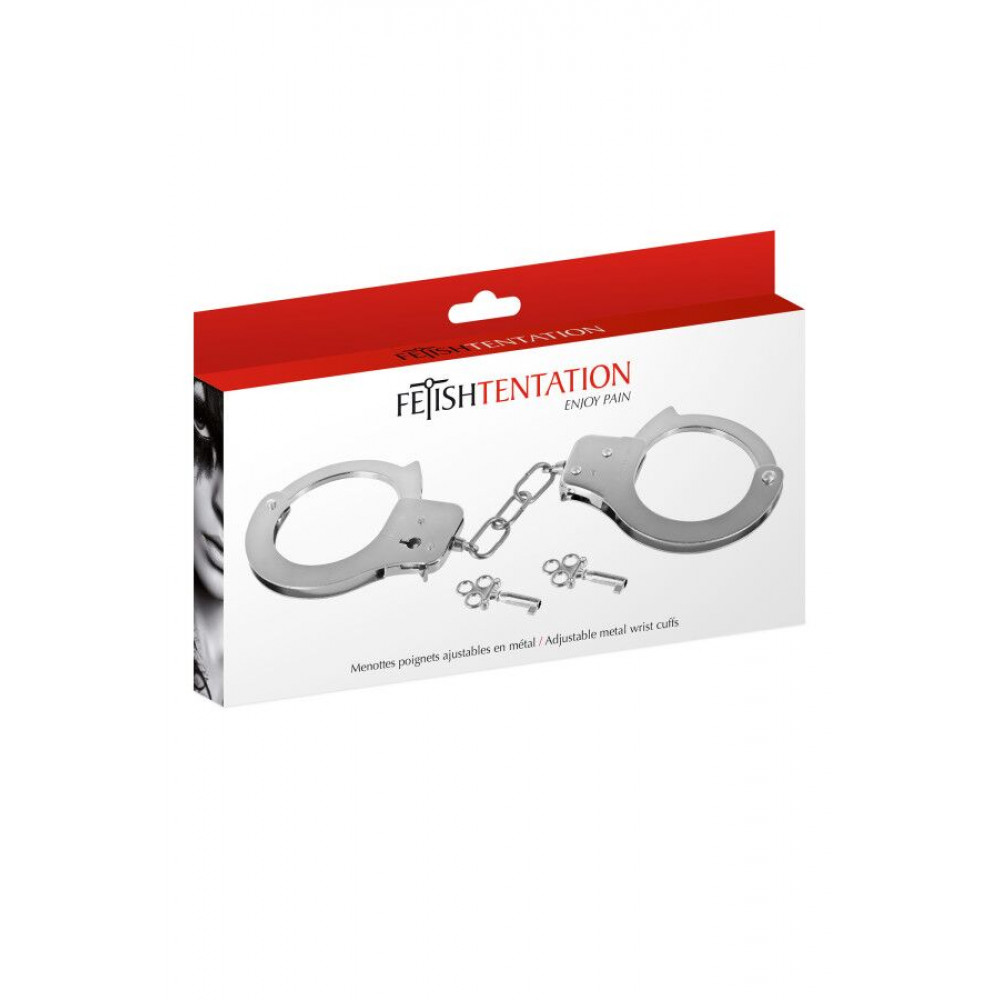 Наручники, веревки, бондажы, поножи - Наручники Fetish Tentation Adjustable metal wrist cuffs 3