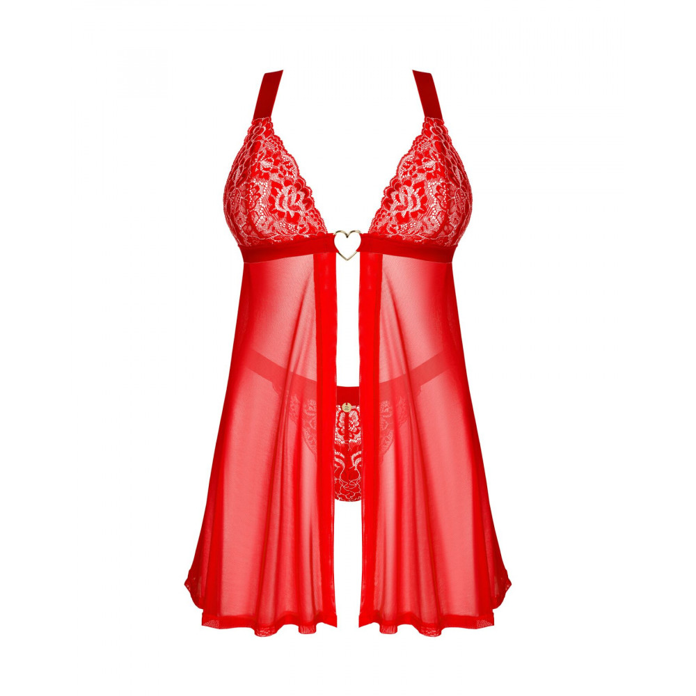 Эротические пеньюары и сорочки - Бэби-долл Obsessive Elianes babydoll & thong XL/2XL 2