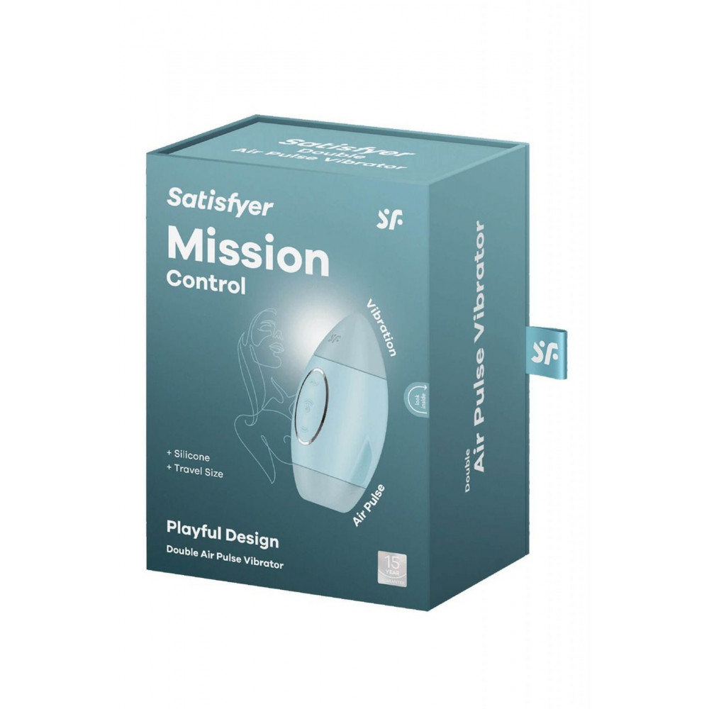 Секс игрушки - Вакуумный вибратор двойного действия в виде Ракеты Satisfyer Mission Control, голубой 5