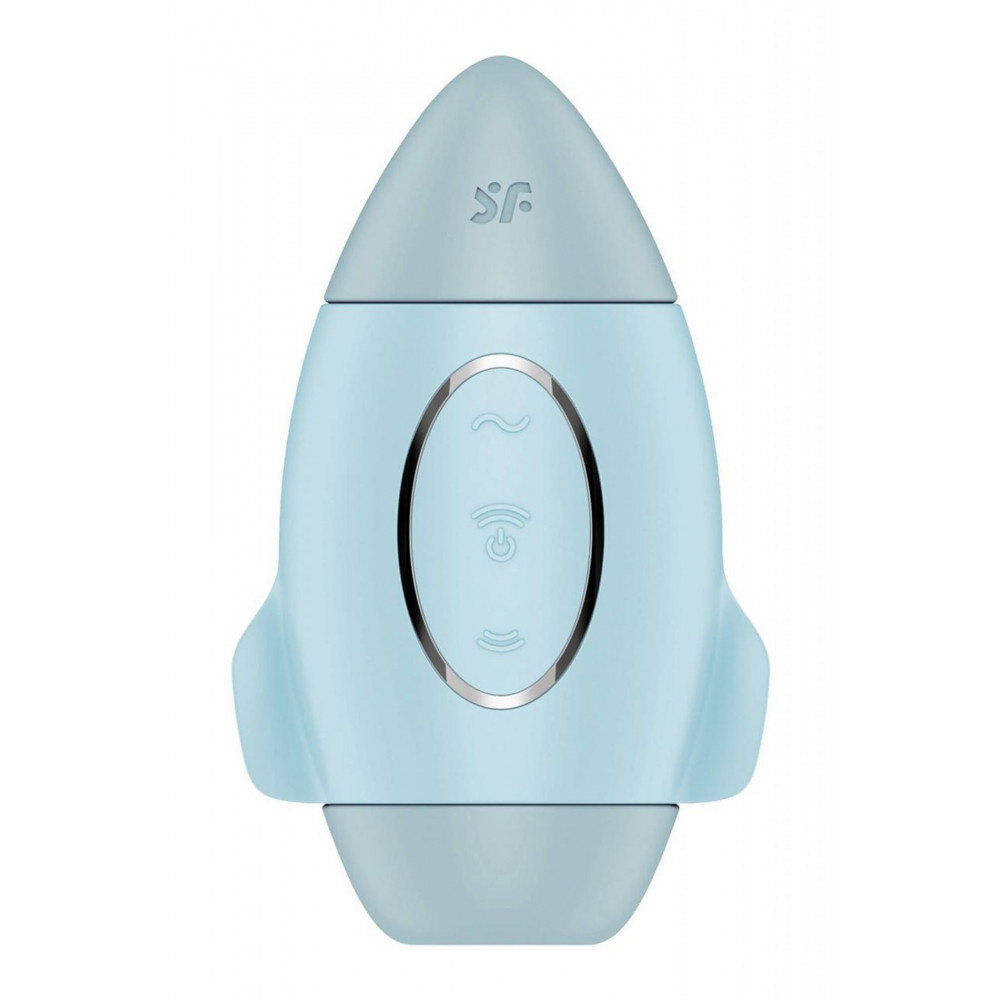 Секс игрушки - Вакуумный вибратор двойного действия в виде Ракеты Satisfyer Mission Control, голубой