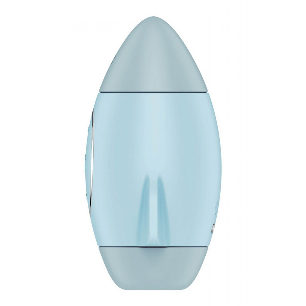 Секс игрушки - Вакуумный вибратор двойного действия в виде Ракеты Satisfyer Mission Control, голубой 2