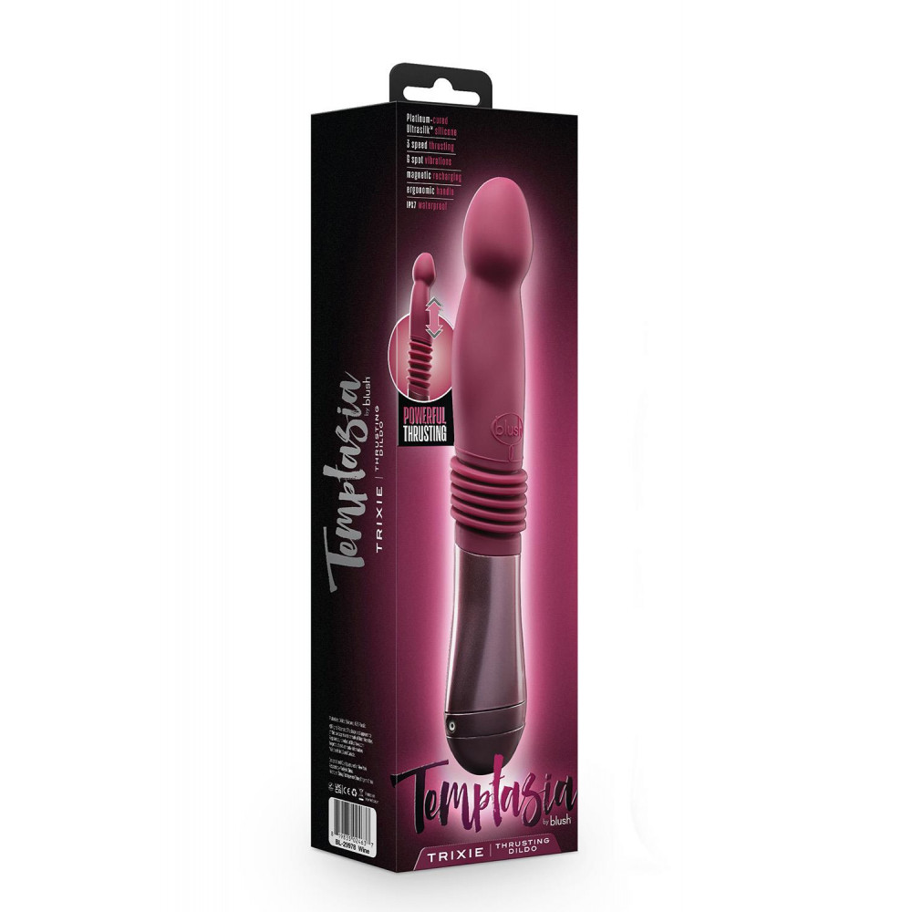 Вибратор - ВибраторTEMPTASIA TRIXIE THRUSTING DILDO WINE