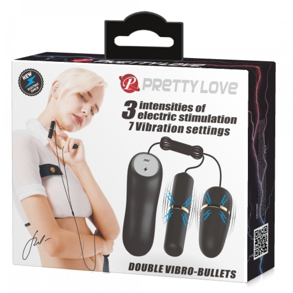 Вибратор - Виброяйцо-электростимулятор Pretty Love Double Vibro-Bullets, BI-014878 1