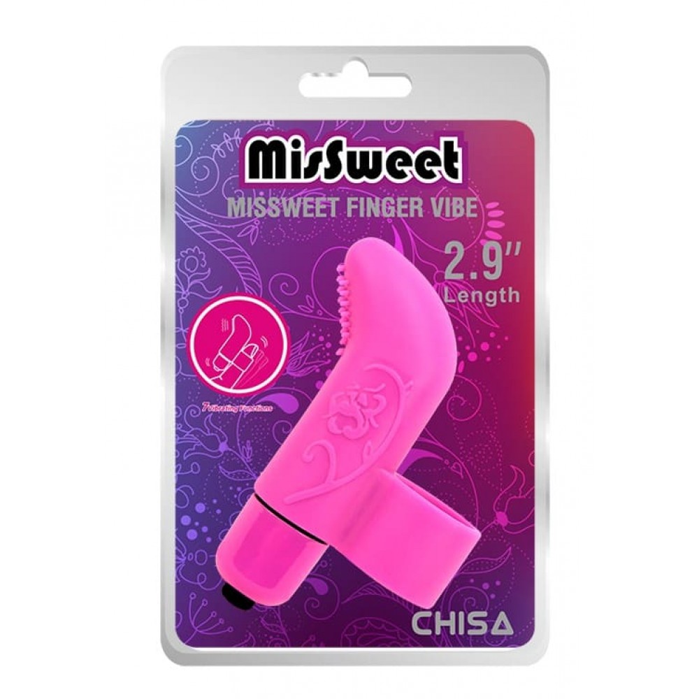 Секс игрушки - Вибратор для клитора на палец Chisa Mis Sweet Finger Vibe с рельефом, розовый 4