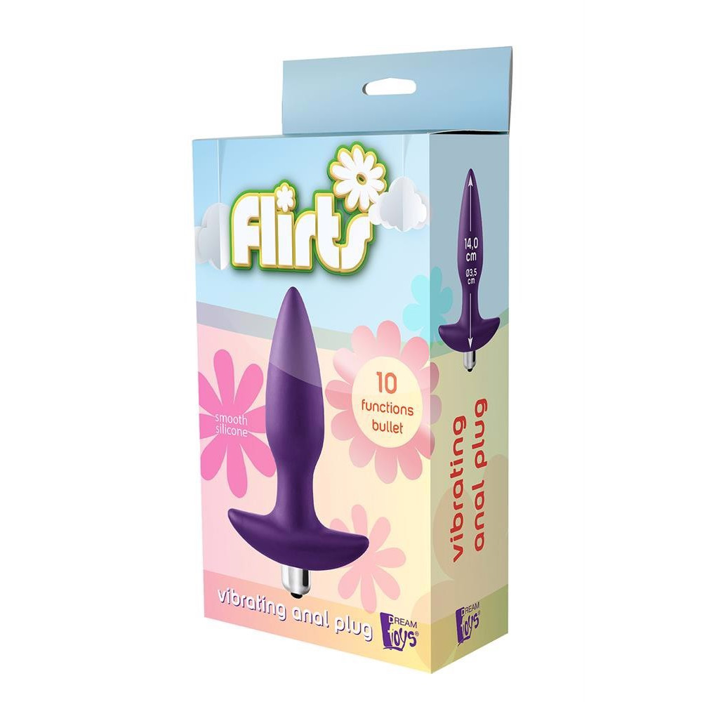 Секс игрушки - Вибрирующая анальная пробка Dream Toys Flirts, фиолетовая 4