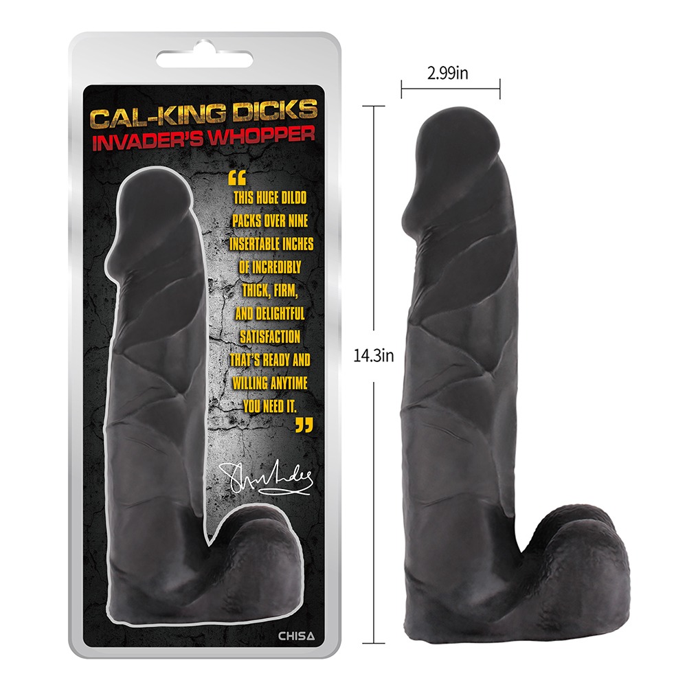 Секс игрушки - Фаллоиммитатор из киберкожи Chisa Cal-king Dicks Invader's Whopper гигантский, черный 4