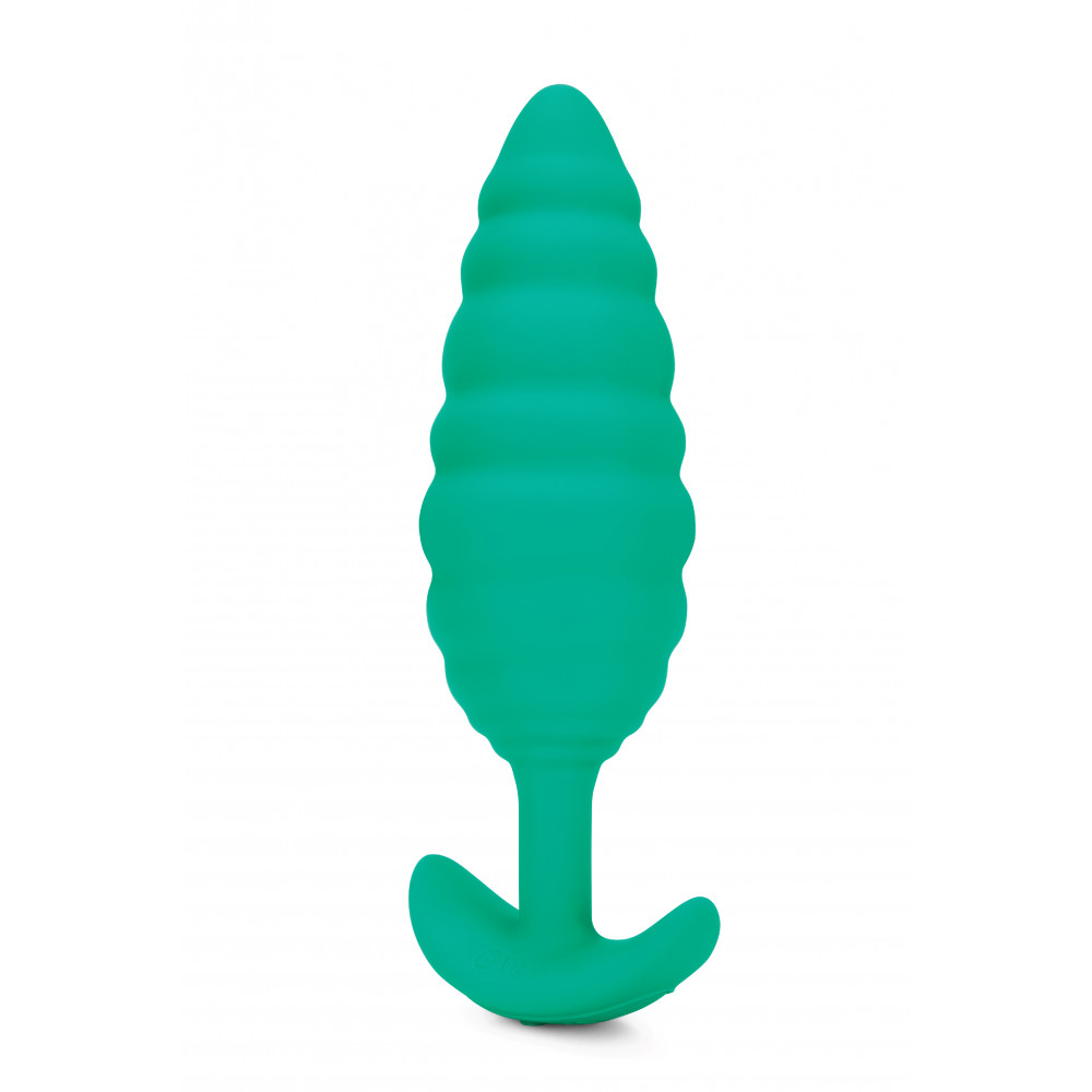 Секс игрушки - Анальная пробка с вибрацией, рельефная B-VIBE-TEXTURE PLUG TWIST, зеленая 8