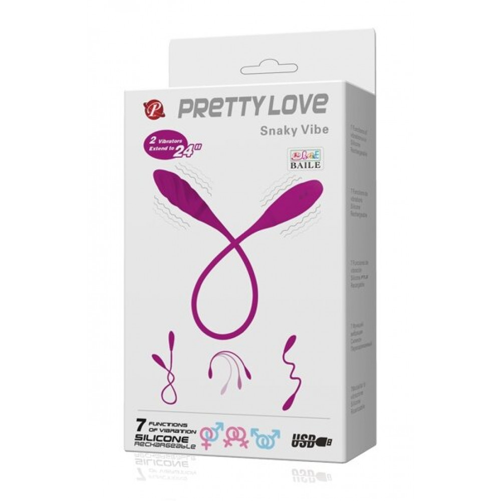 Вибратор - Гибкий вибростимулятор унисекс PRETTY LOVE - Snaky Vibe, BI-014327-1 1
