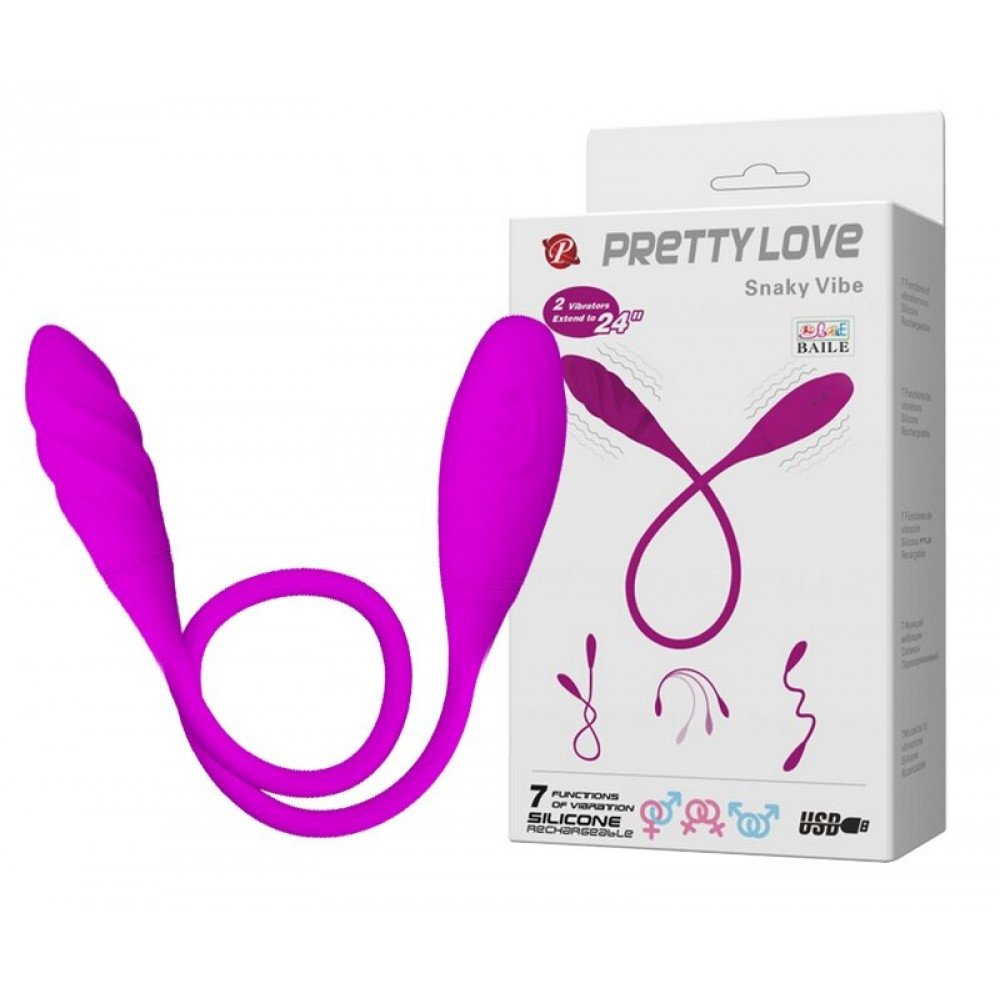 Вибратор - Гибкий вибростимулятор унисекс PRETTY LOVE - Snaky Vibe, BI-014327-1