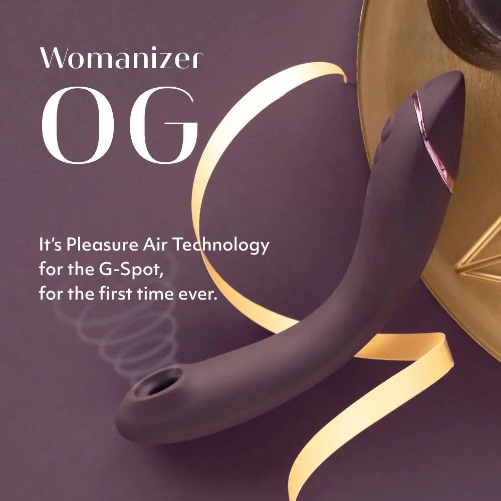 Вибраторы вакуумные - Вибратор для точки G c вакуумной стимуляцией Womanizer OG Aubergine 10