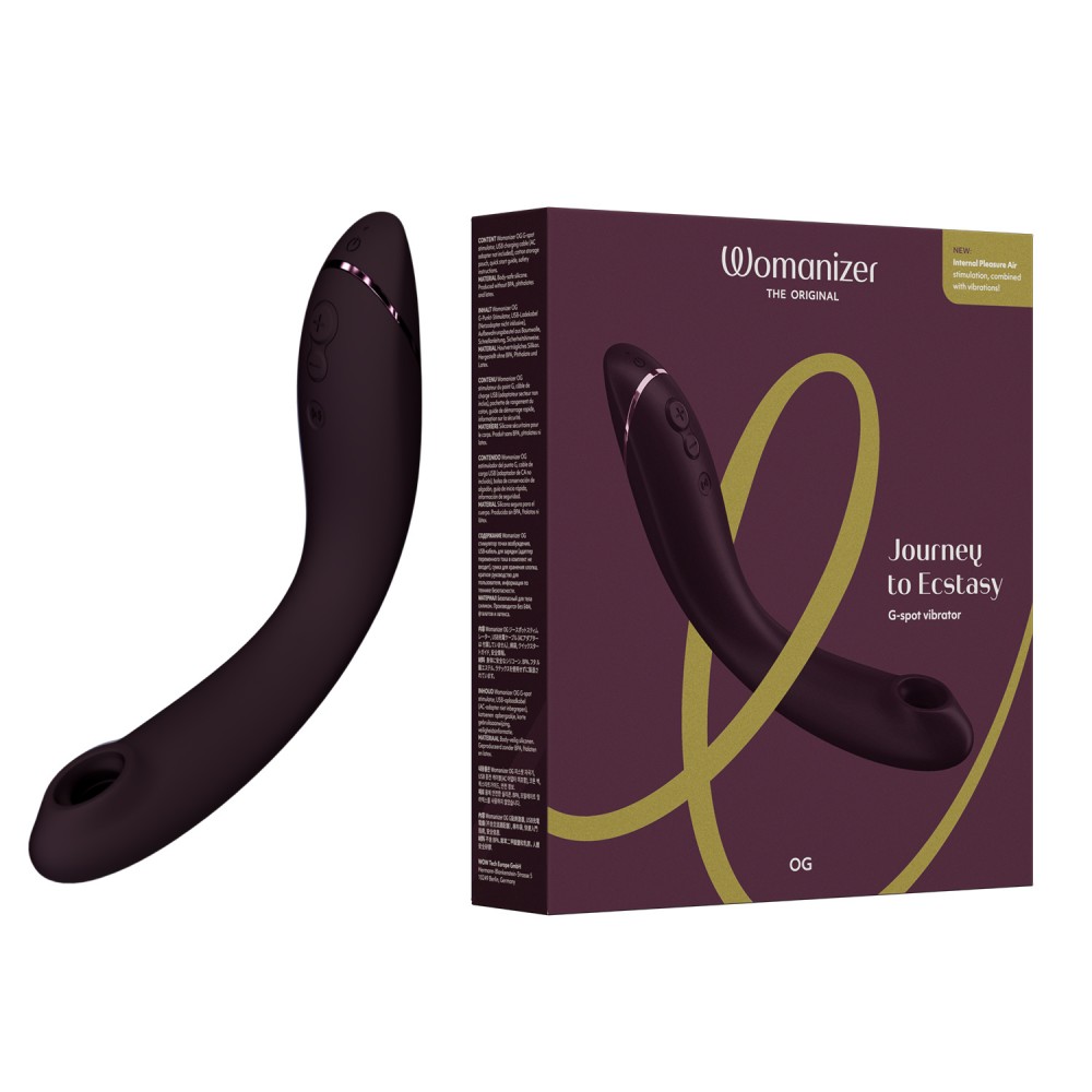 Вибраторы вакуумные - Вибратор для точки G c вакуумной стимуляцией Womanizer OG Aubergine