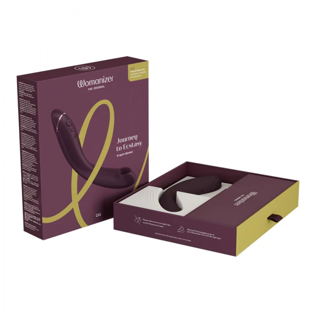 Вибраторы вакуумные - Вибратор для точки G c вакуумной стимуляцией Womanizer OG Aubergine 2
